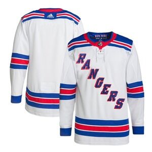 New York Rangers Hockey Jersey Adidas Primegreen Away White Mens Size‎ 54 NEW!